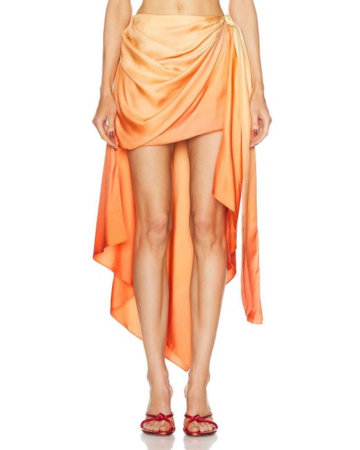 Zimmermann Orange Tranquillity Scarf Mini Skirt