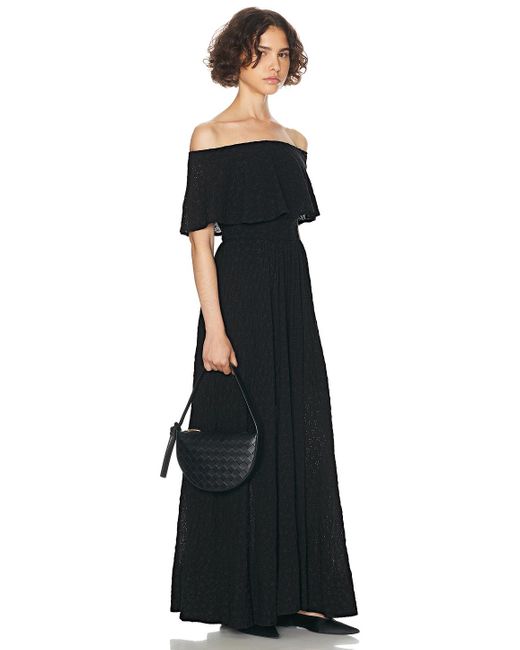 Helsa Petite Eyelet Garden Midi Dress in Black | Lyst