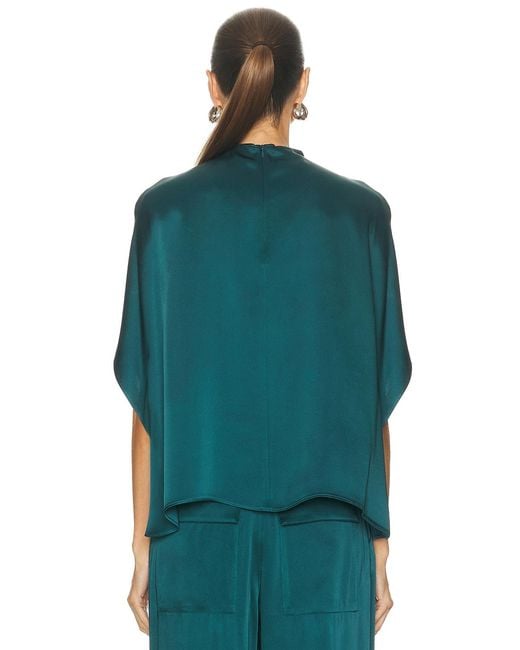 LAPOINTE Green Satin Cape Tee