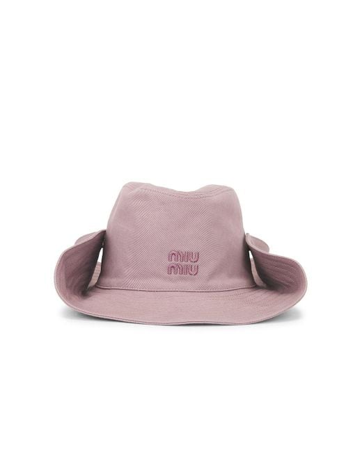 Miu Miu Sun Hat in Pink | Lyst