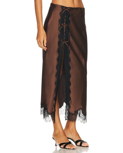 LoveShackFancy Brown Calder Skirt