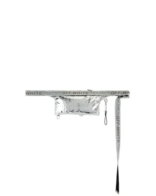 off white leather fanny pack Off-White c/o Virgil Abloh Leather Pockets Fanny Pack in Silver (Metallic) for Men - Lyst