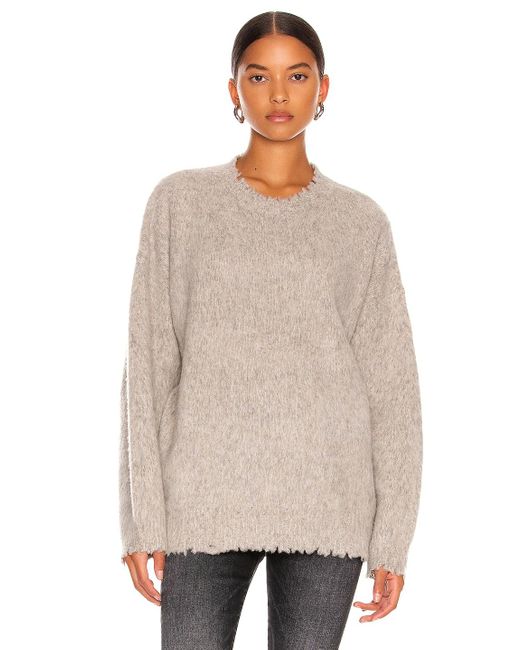 R13 Wool shaggy Oversized Sweater in Heather Grey (Gray) - Lyst