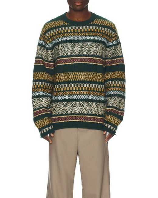 The Elder Statesman Green Hazy Isle Crewneck for men