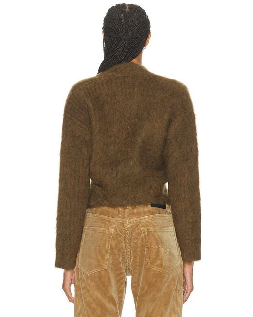 R13 Brown Split Hem Ribbed Cardigan