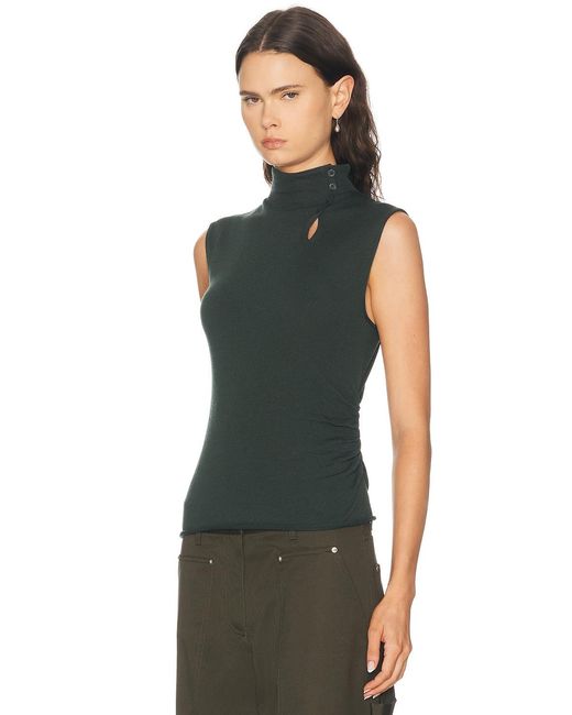 Helmut Lang Green Button Sleeveless Top