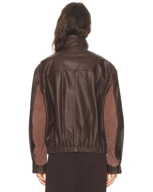 Lemaire Brown Soft Leather Blouson Jacket