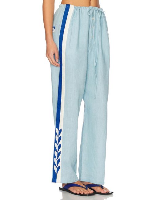 Bode Blue Seedling Stripe Pajama Pant