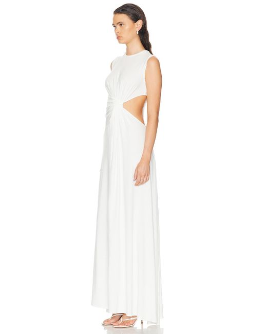 Sid Neigum White Side Twist Cutout Column Dress