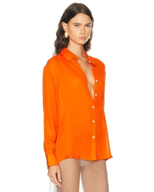 SPRWMN Orange Mara Button Up Top
