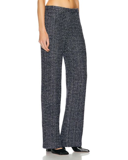 Alessandra Rich Blue Sequin Checked Tweed Trouser