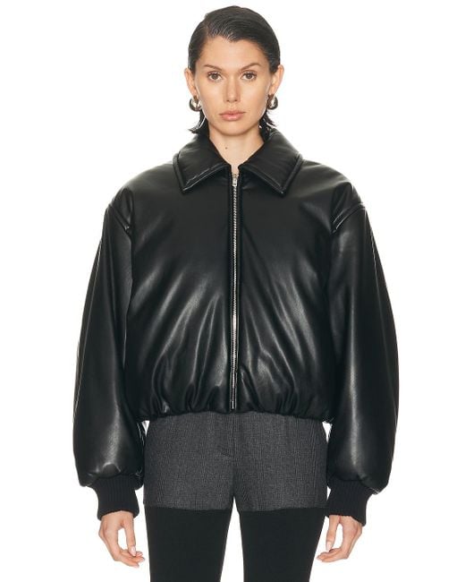 Acne Studios Women's Black Onnea Crop Faux Leather Jacket