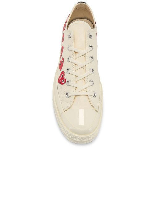 COMME DES GARÇONS PLAY White Chuck 70 Ox "Multi Hearts" Sneakers