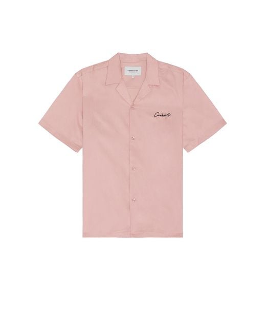 Carhartt Pink Short Sleeve Delray Shirt for men