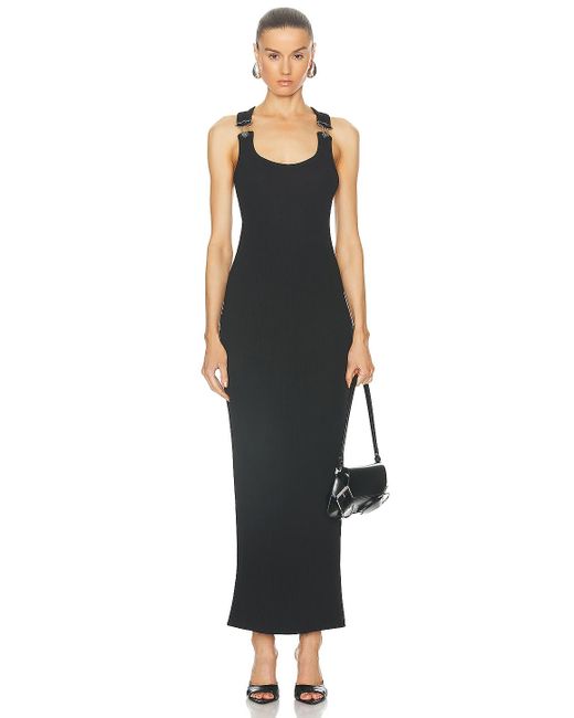 Jean Paul Gaultier Black Overall Buckle Ribbed Dress