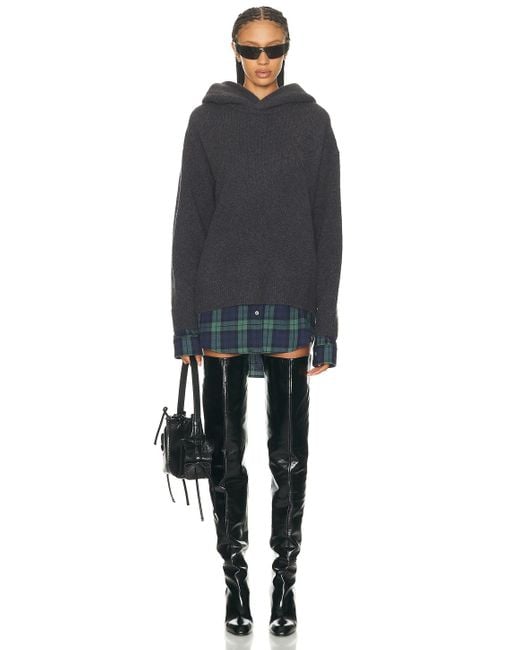 Acne Black Krisp Cotton Flannel Sweater
