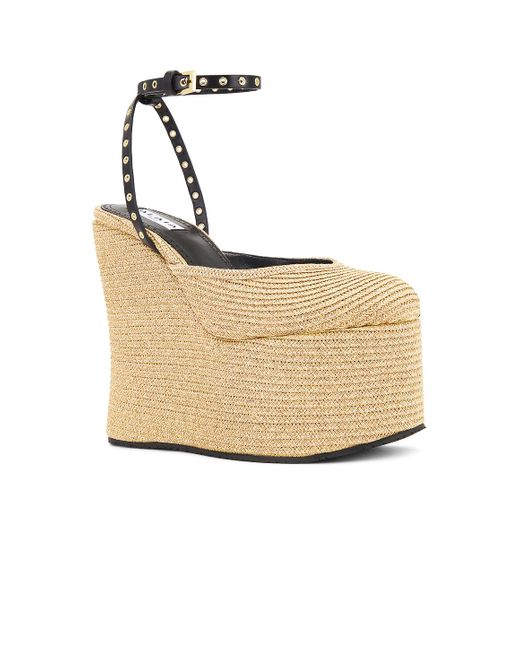 ALAIA WEDGE SANDALS 25S IN BLACK LAMBSKIN