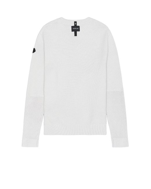 Moncler White Shoulder Logo Sweater for men