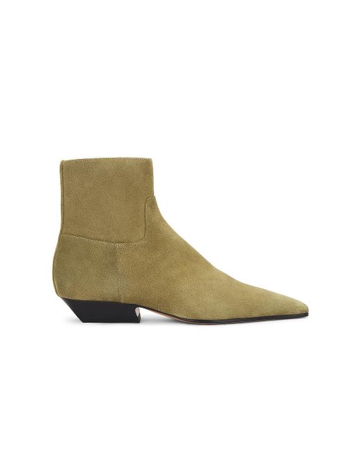 Khaite Green Suede Ankle Boots