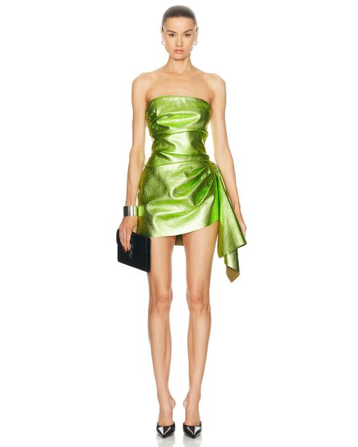 LAQUAN SMITH Green Strapless Cocktail Ruching Dress