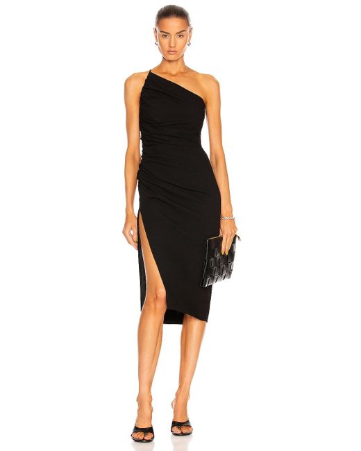 The Sei Synthetic Asymmetrical Gathered Dress in Black | Lyst