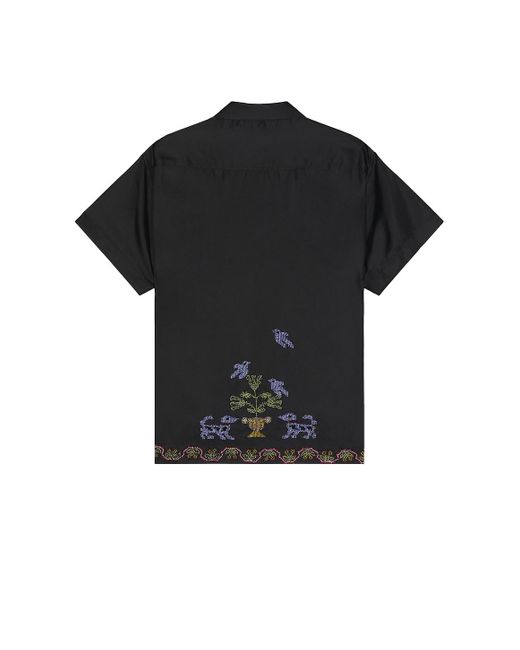 Bode Black Garden Sampler Short Sleeve Shirt for men