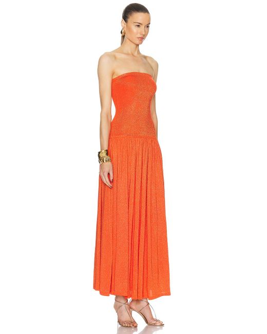 Zimmermann Orange Tranquillity Metallic Dress