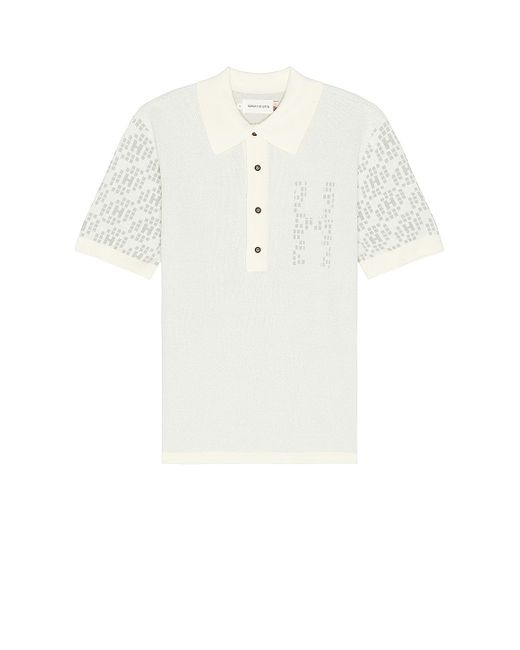 Honor The Gift White A-spring Knit H Pattern Polo for men
