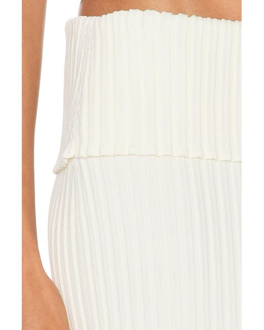 SAME White Ribbed Knit Maxi Skirt