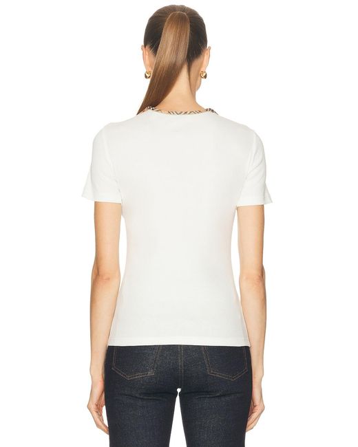 Burberry White Fitted Tee
