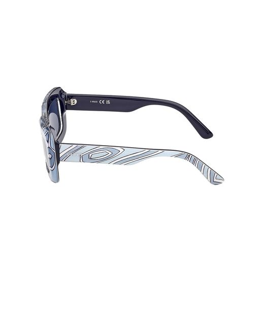 Emilio Pucci Blue Rectangular Sunglasses