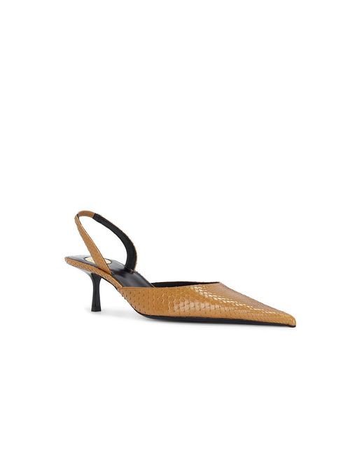 Saint Laurent White Misty Python Slingback Pump