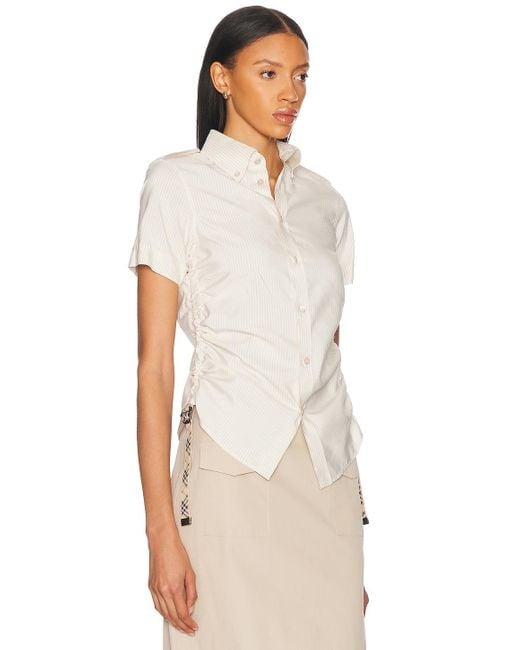Burberry White Button Up Top
