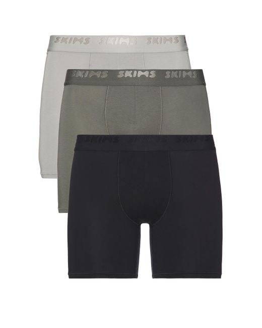 Skims Gray Stretch 5 Boxer Brief 3-Pack for men