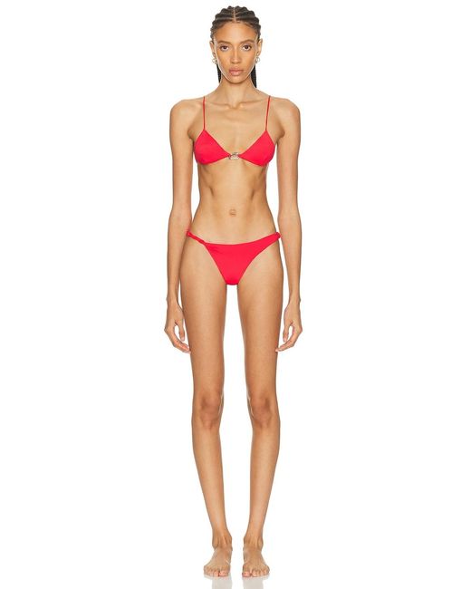 Ziah Orange Twisted Side Bikini Bottom