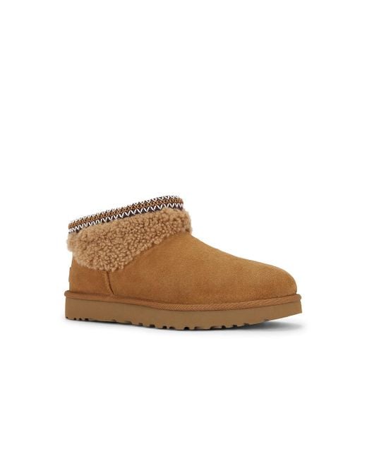Ugg Brown Classic Ultra Mini Maxi Curly Boot