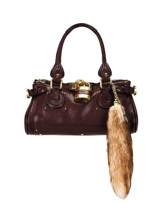 Chloé White Shearling Fur Keychain
