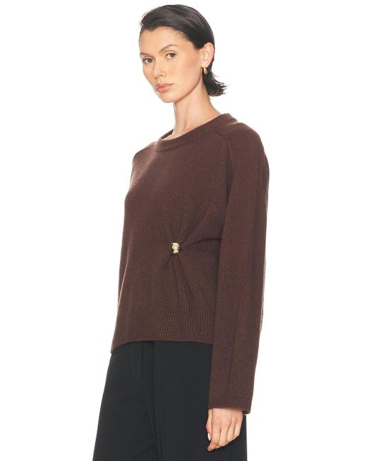 Loulou de Saison Brown Billl Draped Sweater