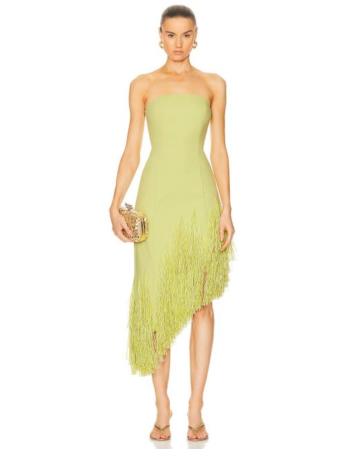 Cult Gaia Yellow Libby Mid Length Gown