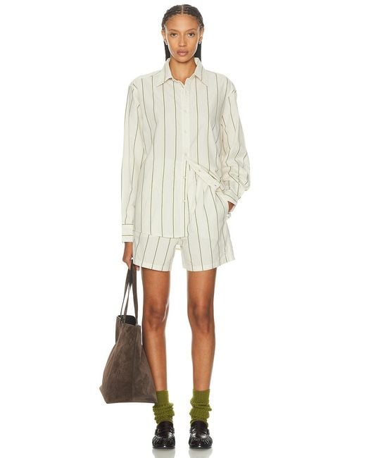 Bode White Celery Stripe Boxer Short