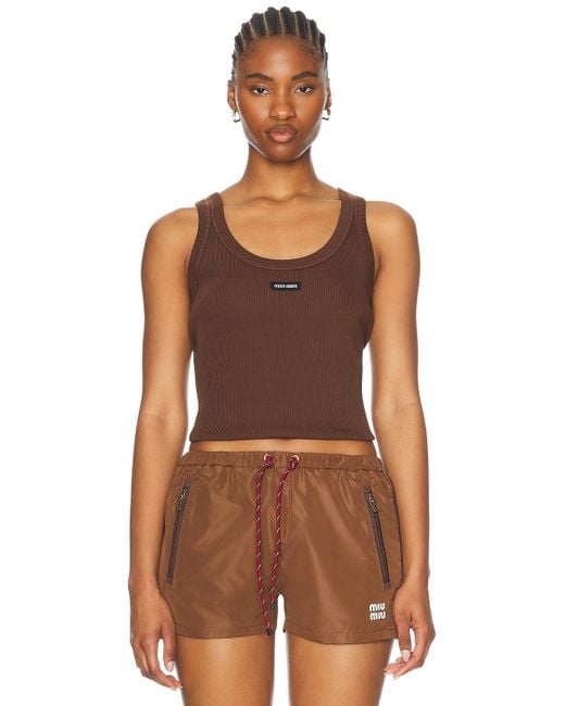 トップス MARNO Mia tank brown Miu Miu Tank Top in Brown | Lyst