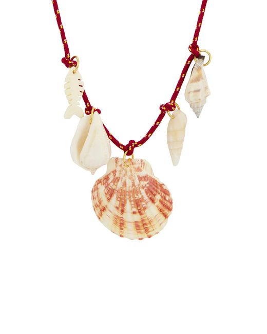Timeless Pearly Metallic Shells Rope Necklace