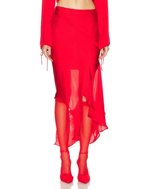 Acne Red Draped Skirt