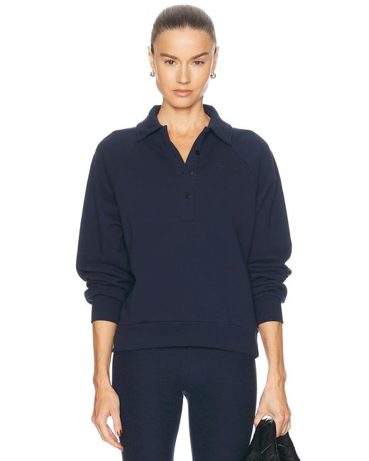 The Upside Blue Collared Ele Polo Top