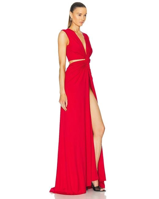Sid Neigum Red Triple Loop Knit Dress