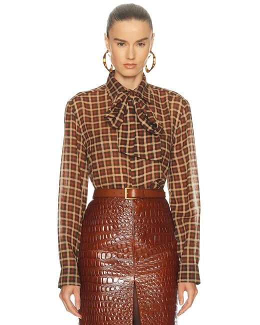 Saint Laurent Brown Button Up Top
