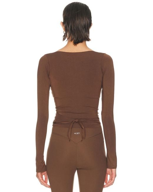 437 Brown The Ballet Wrap Top
