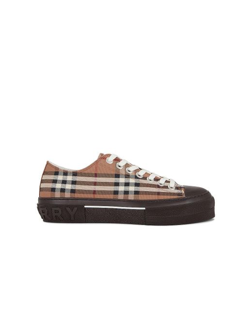 Burberry Cotton Jack Check Trainer in Brown for Men | Lyst