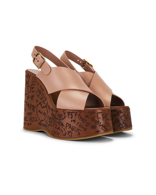 Chloé Brown Maxime Wedge Sandal
