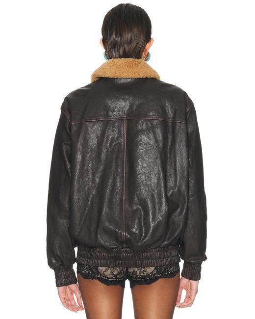 Valentino Black Aged Effect Leather Jacket